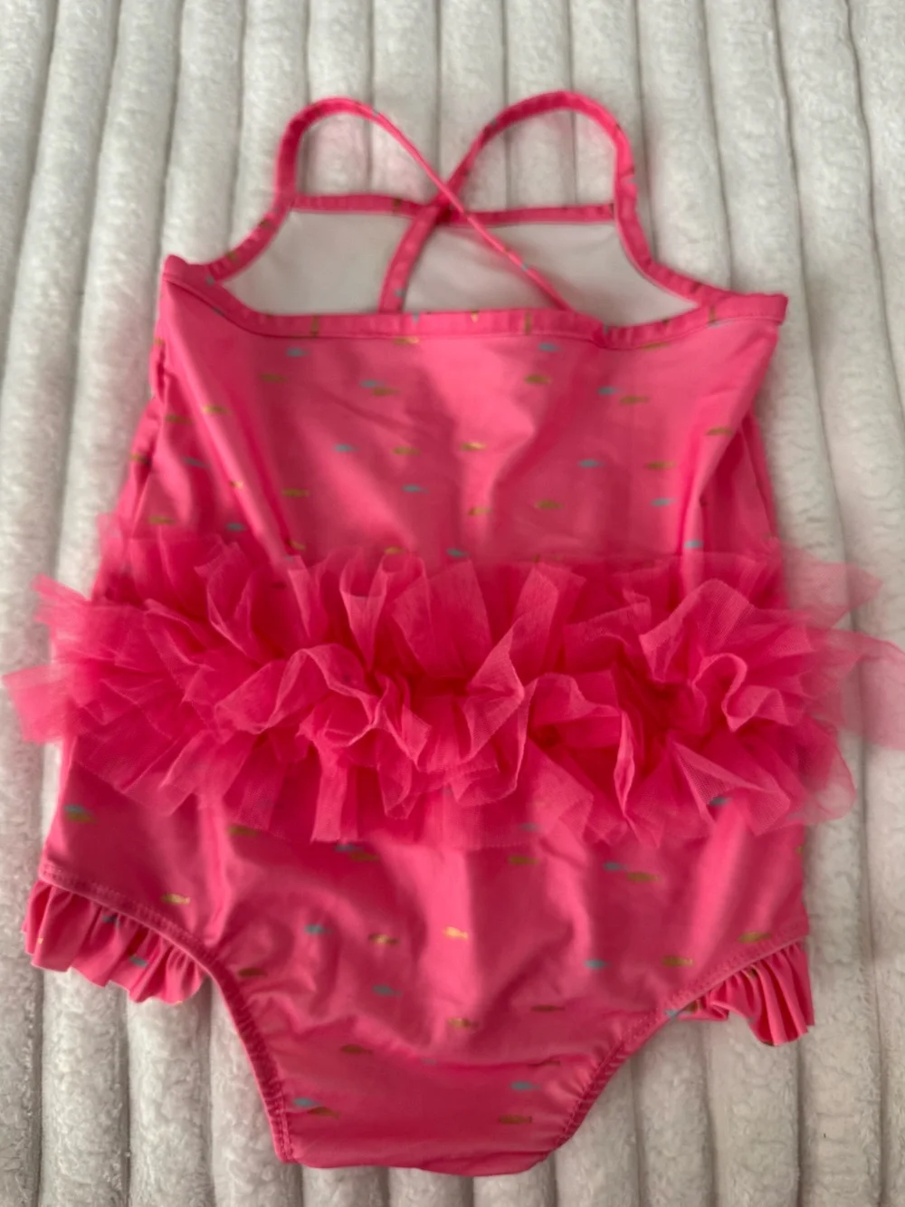 Mud Pie Pink Mermaid Swimsuit, one piece ruffle butt